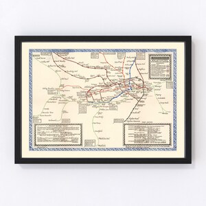 London Map 1921, Vintage London Map, Old London Art, Wall Art Gift for London History Lovers Retro Decor
