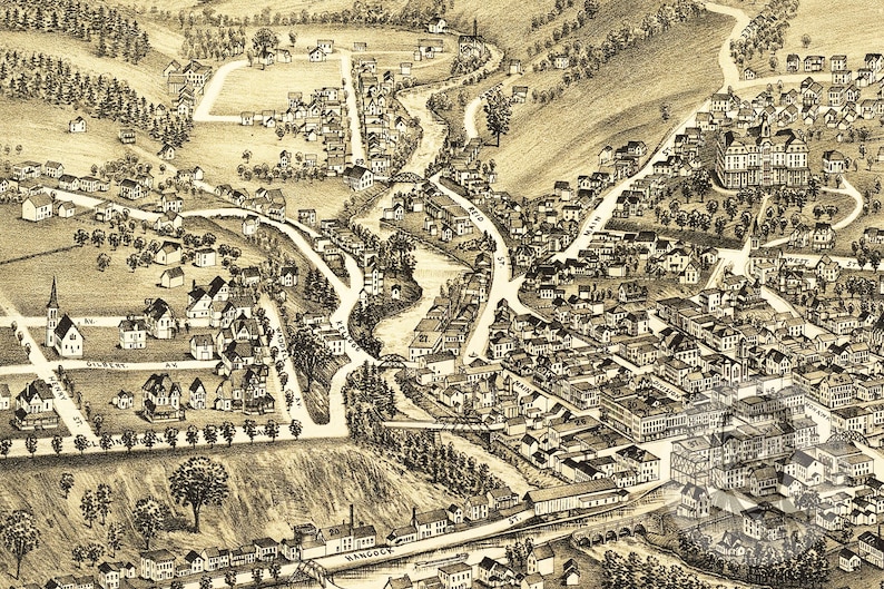 Vintage Fort Plain Map 1891 Old Map of Fort Plain New York Etsy