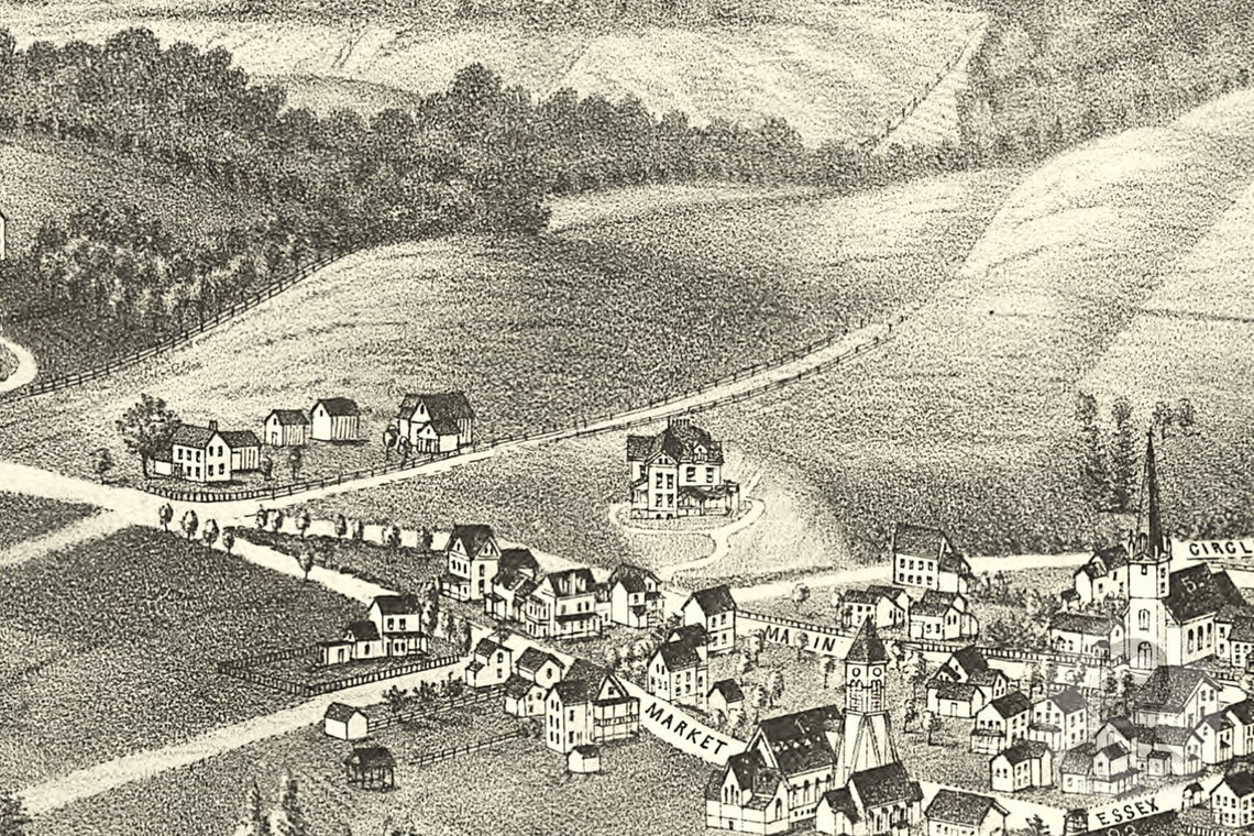 Vintage Ellenville Map 1887 Old Ellenville New York Map Etsy