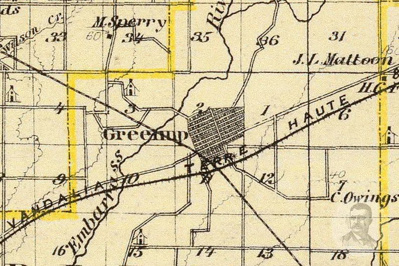 Vintage Douglas County IL Map 1876 Old Illinois Map Etsy