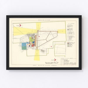 Stead Air Force Base Vicinity Map 1952, Vintage Stead Air Force Base Vicinity Map, Old Stead Air Force Base Vicinity Art, Wall Art Gift for
