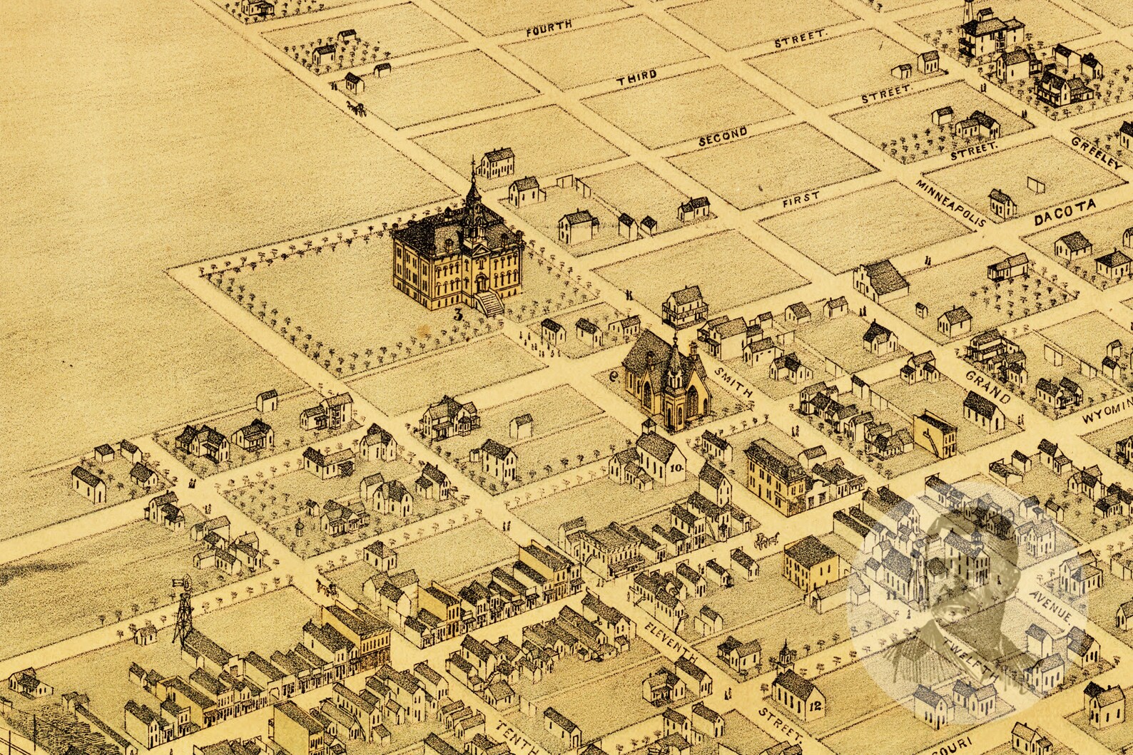 Vintage Kearney Map 1881 Old Map of Kearney Nebraska  Etsy