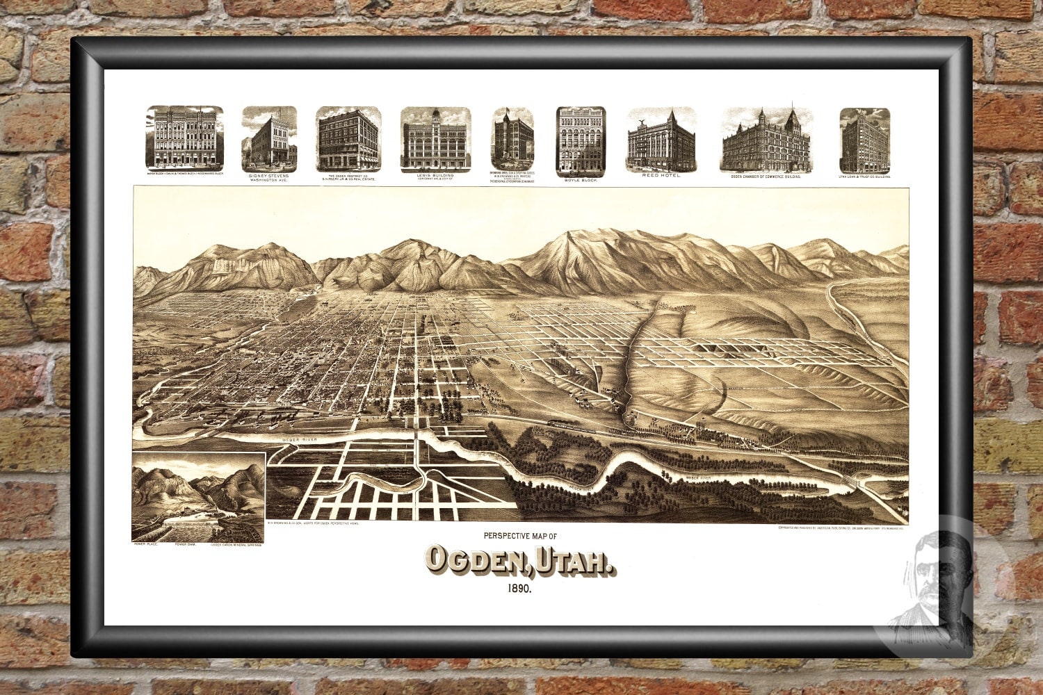 Vintage Ogden Map 1890 Old Map of Ogden Utah Historical Etsy
