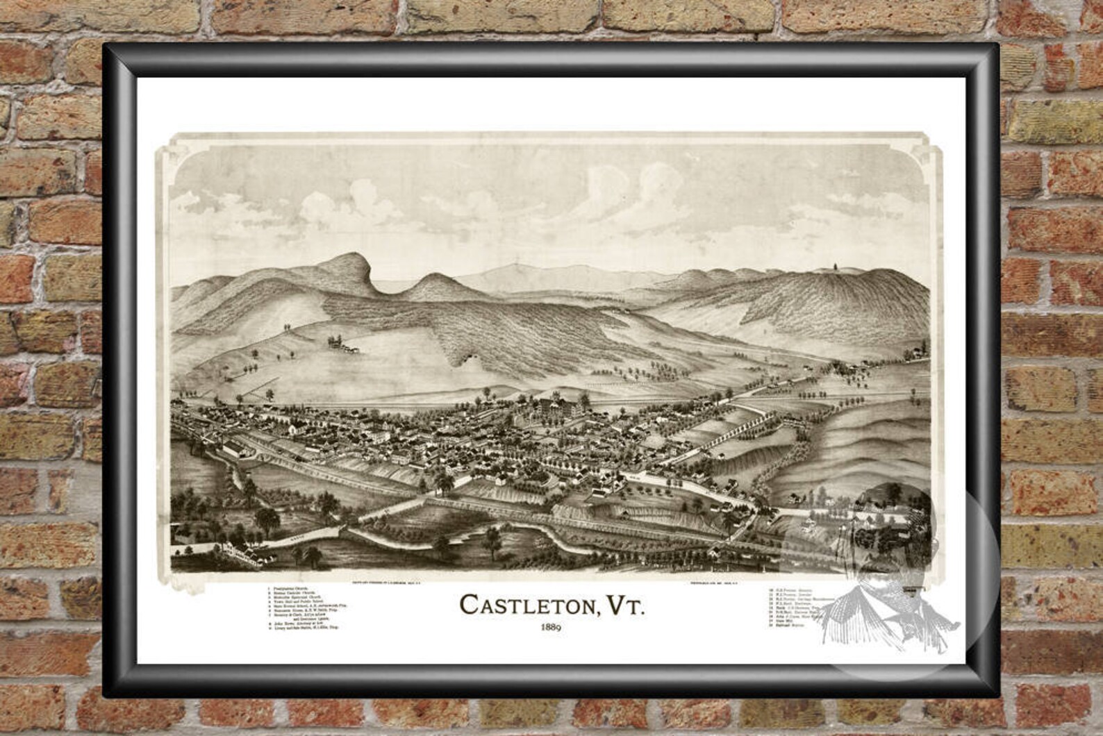 Vintage Castleton Map 1886 Old Map of Castleton Vermont Etsy
