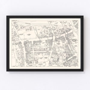 Elizabeth Map 1947, Vintage Elizabeth Map, Old Elizabeth New Jersey Art, Wall Art Gift for Elizabeth History Lovers Retro Decor