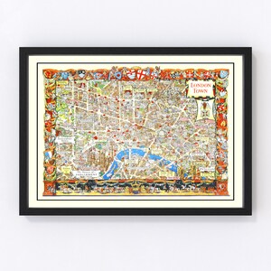 London Map 1948, Vintage London Map, Old London Art, Wall Art Gift for London History Lovers Retro Decor