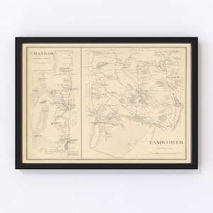 Chatham Map 1892, Vintage Chatham Map, Old Chatham New Hampshire Art, Wall Art Gift for Chatham History Lovers Retro Decor