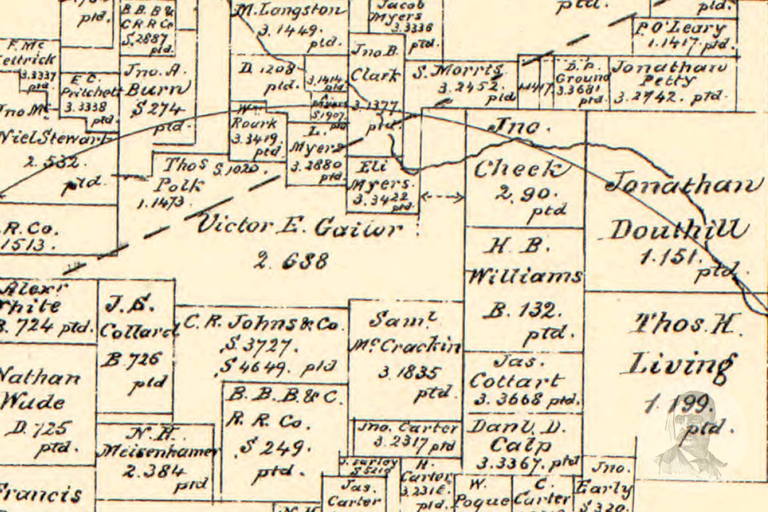Vintage Denton County Map 1879 Old Map of Denton County Etsy
