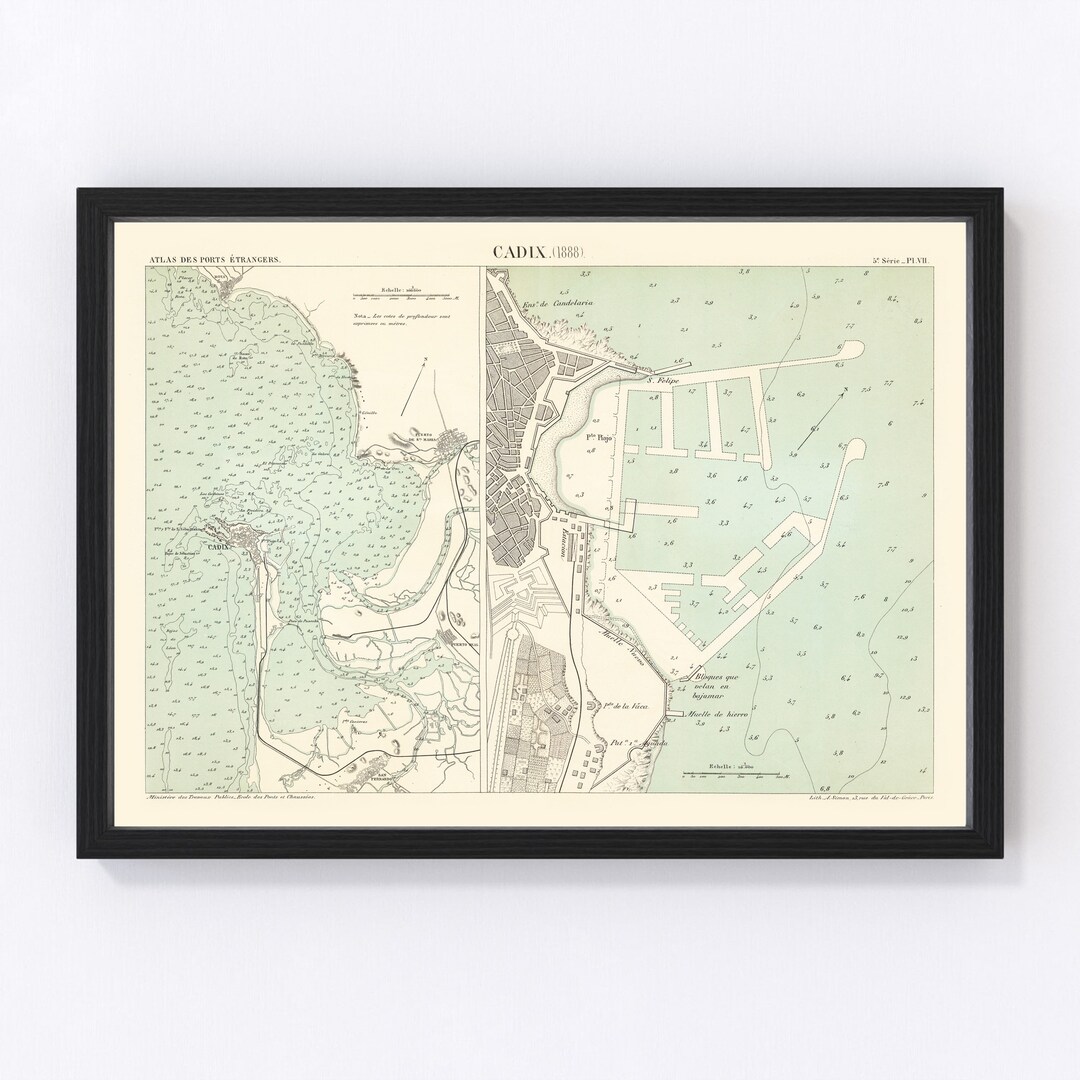 Tirage Photographique Vintage Citrate - Cadix (Espagne) Le Port - Circa 1900 - Format 6x9 Cm