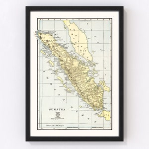 Sumatra, Indonesia Map 1901, Vintage Sumatra, Indonesia Map, Old Sumatra, Indonesia Art, Wall Art Gift for Sumatra, Indonesia History Lovers
