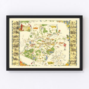 Concord Map 1928, Vintage Concord Map, Old Concord Massachusetts Art, Wall Art Gift for Concord History Lovers Retro Decor