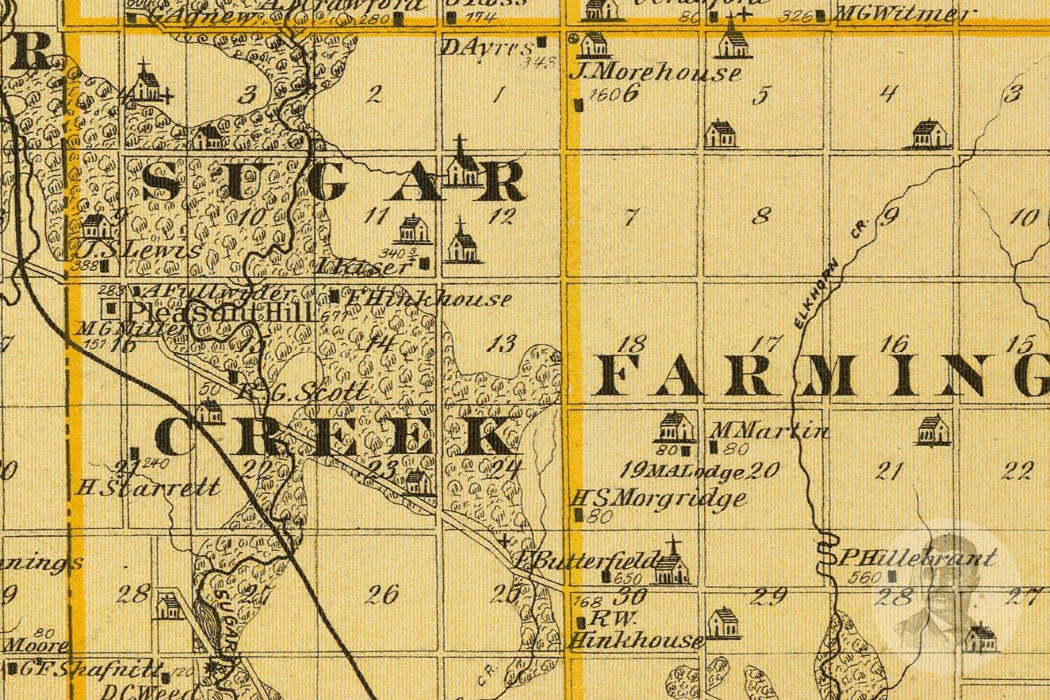 Vintage Cedar County IA Map 1875 Old Iowa Map Historical Etsy