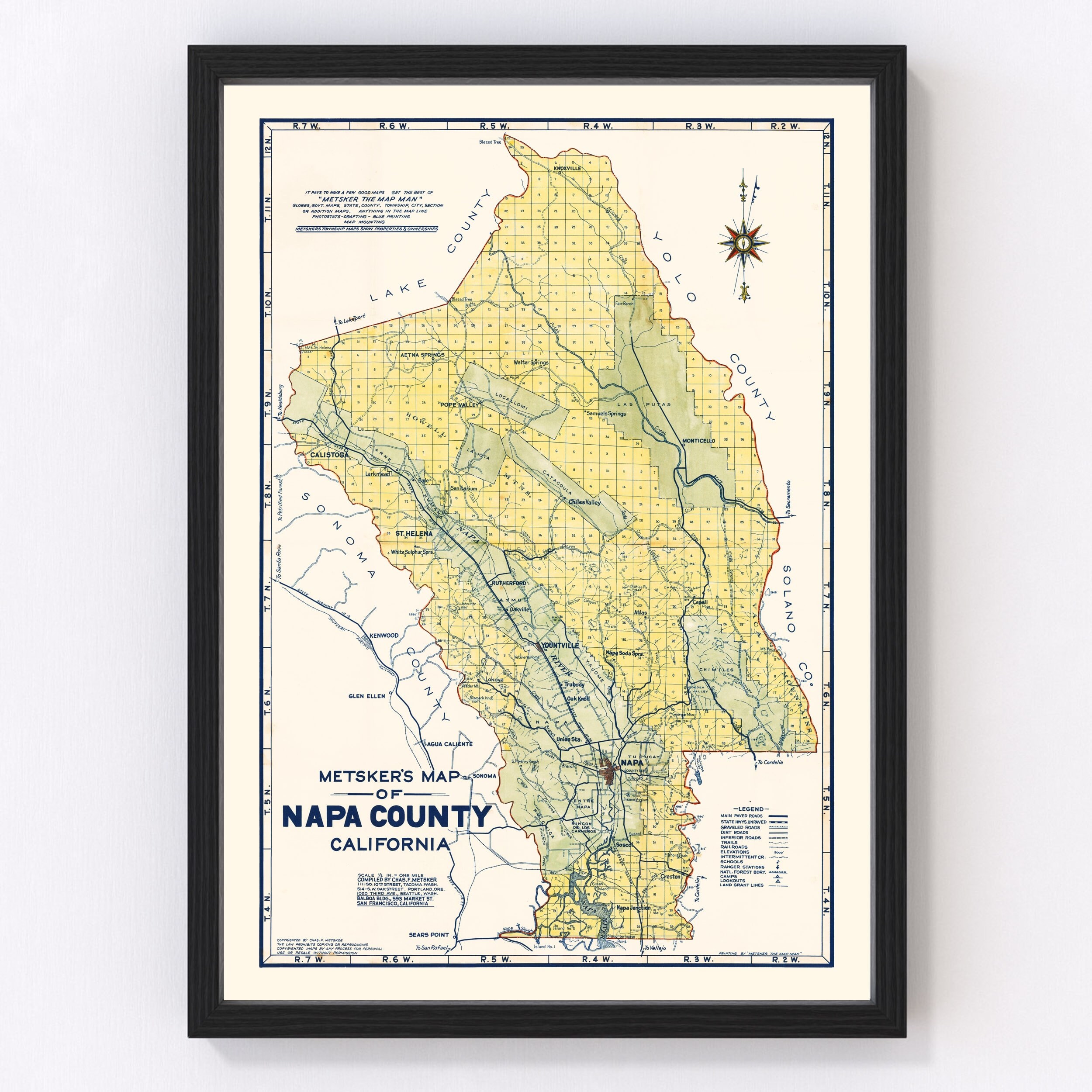 Napa County Map 1940, Vintage Napa County Map, Old Napa County California  Art, Wall Art Gift for Napa County History Lovers Retro Decor - Etsy