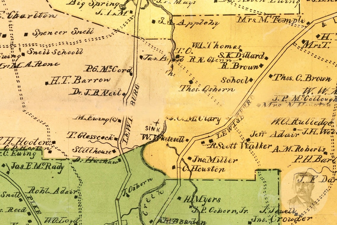 Vintage Marshall County Map 1899 Old Map of Marshall County Etsy