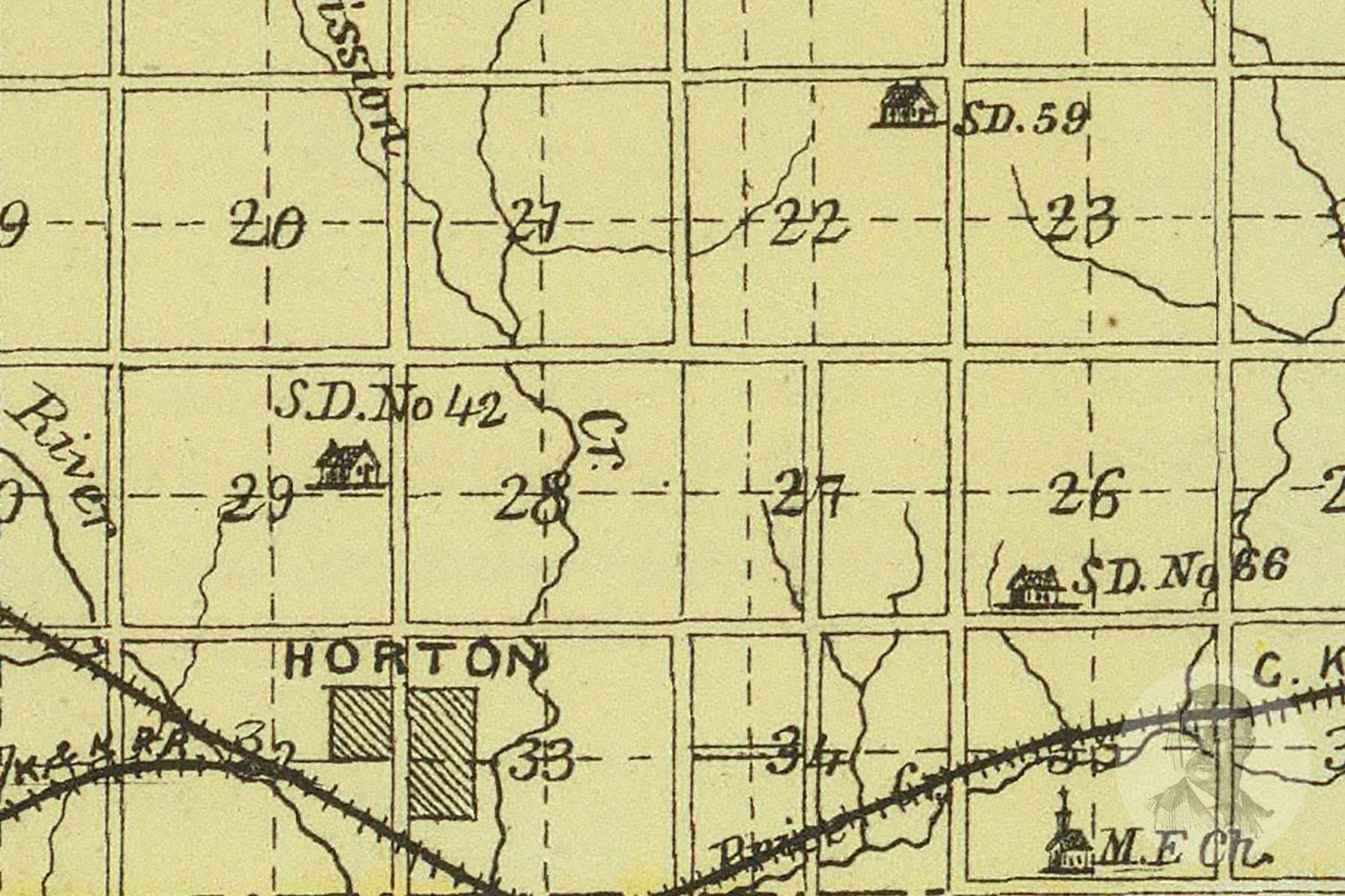 Vintage Brown County KS Map 1887 Old Kansas Map Historical Etsy