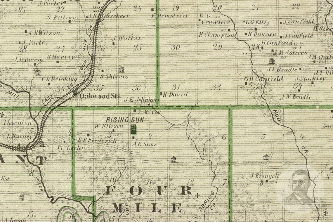 Vintage Polk County IA Map 1875 Old Iowa Map Historical Etsy