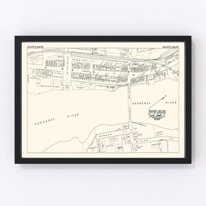 Augusta Map 1946, Vintage Augusta Map, Old Augusta Maine Art, Wall Art Gift for Augusta History Lovers Retro Decor