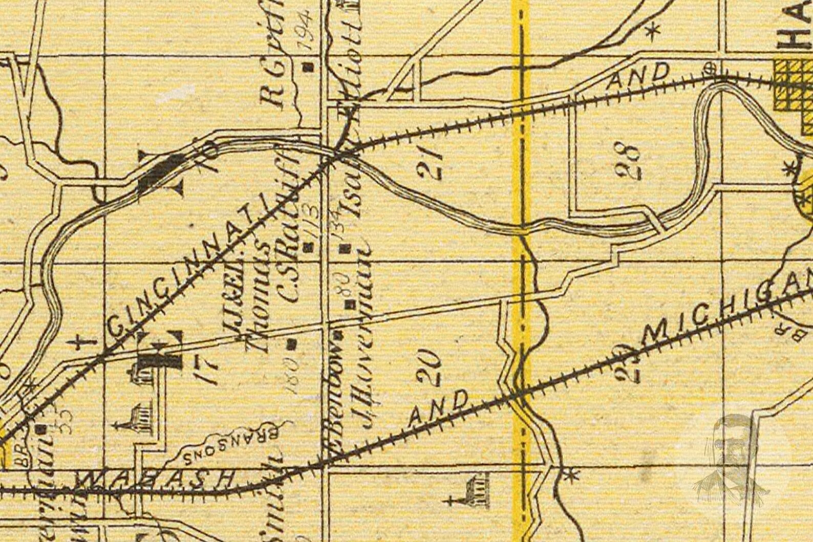 Vintage Grant County IN Map 1876 Old Indiana Map Historical Etsy