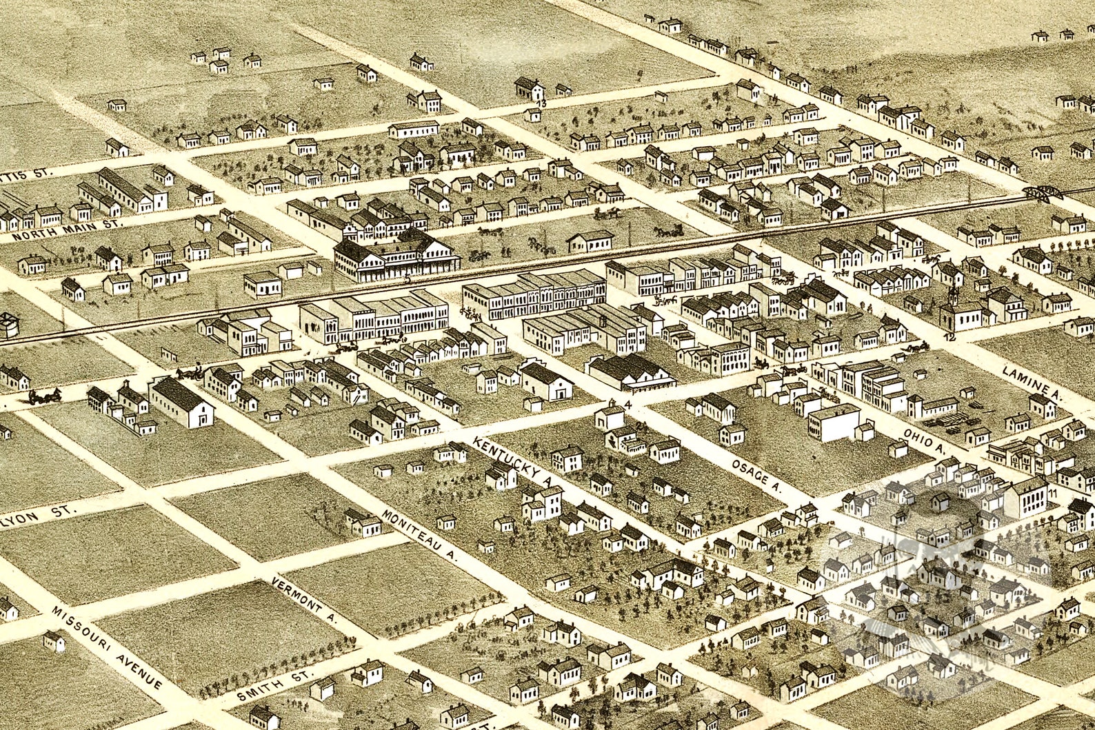 Vintage Sedalia Map 1869 Old Map of Sedalia Missouri Etsy