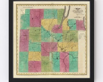 Map Of Steuben County Ny Steuben County New York Vintage Map From 1829 Old County - Etsy
