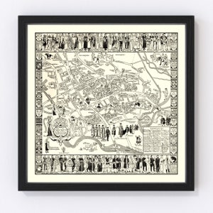Oxford University 1950 - Vintage Oxford University Art Print Framed Wall Art Canvas Portrait Oxford  Alumni History Travel