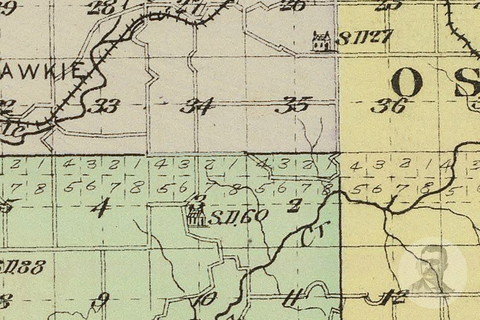 Vintage Jefferson County KS Map 1887 Old Kansas Map Etsy