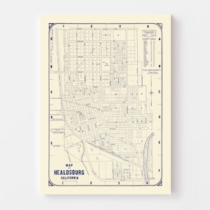 Healdsburg Map 1920 Old Map of Healdsburg California Art Vintage Print ...