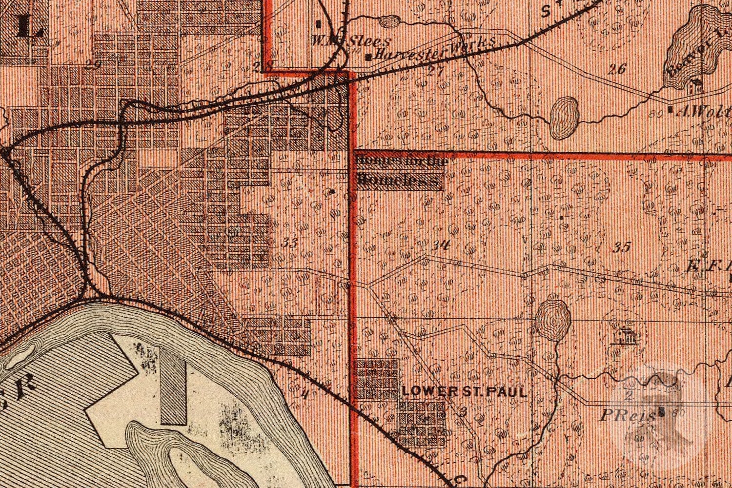 Vintage Ramsey County MN Map 1874 Old Minnesota Map Etsy
