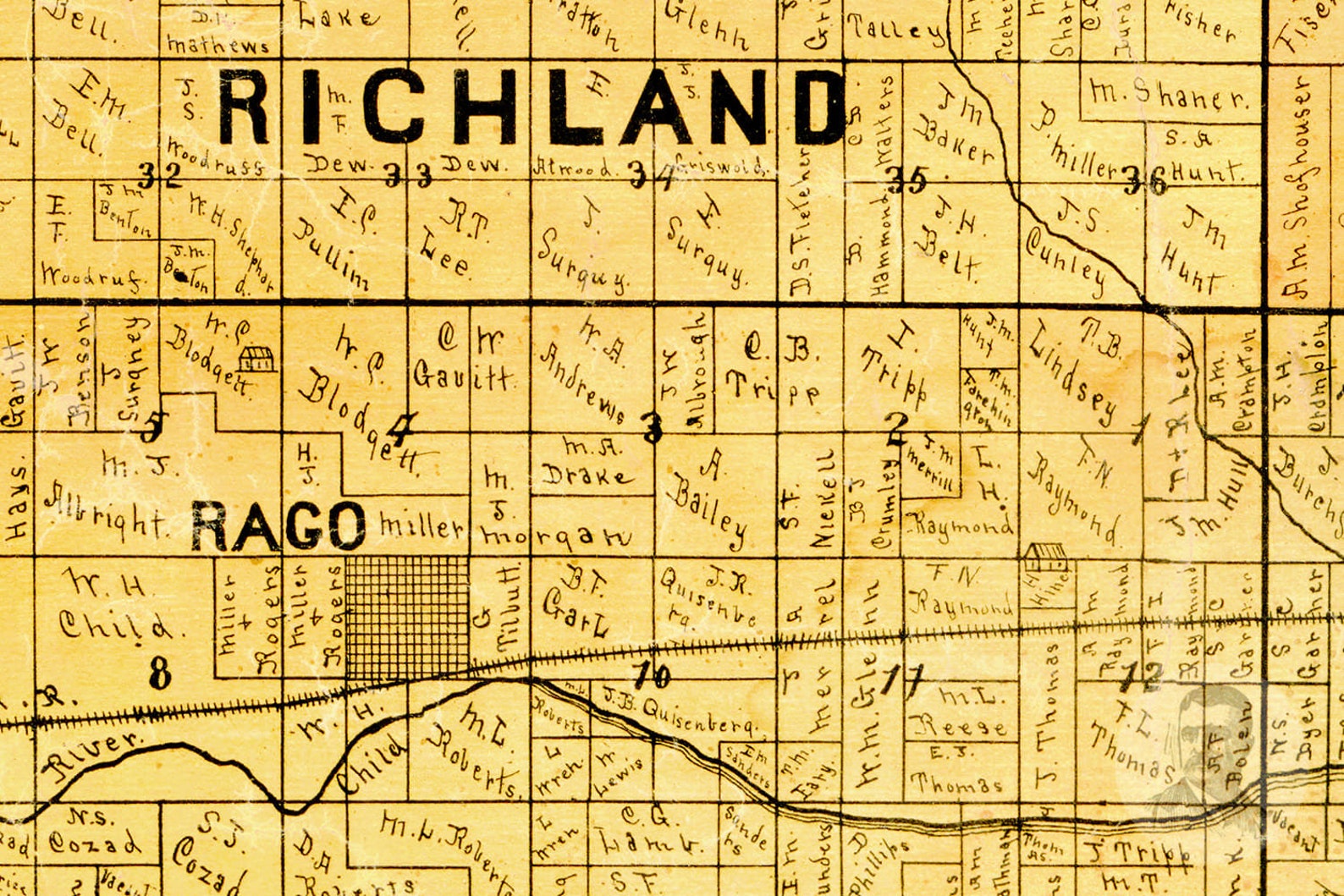 Vintage Kingman County Map 1887 Old Map of Kingman County Etsy