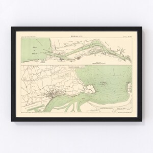 Bilbao Map 1878, Vintage Bilbao Map, Old Bilbao Art, Wall Art Gift for Bilbao History Lovers Retro Decor