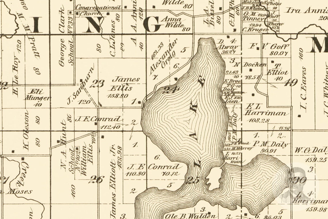 Vintage Blue Earth County Map 1879 Old Map of Blue Earth Etsy
