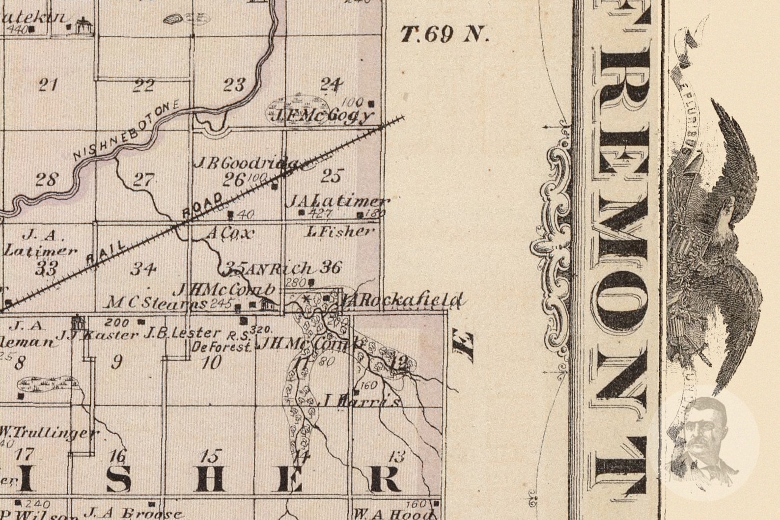 Vintage Fremont County IA Map 1875 Old Iowa Map Historical Etsy