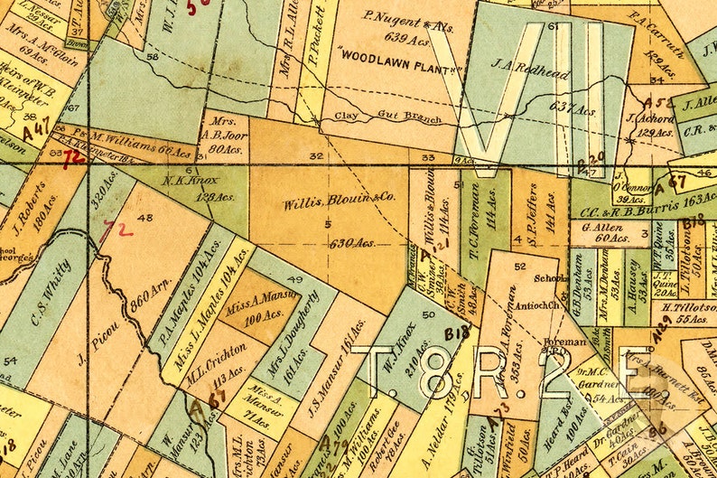 Vintage East Baton Rouge Parish Map 1895 Old Map of Baton Etsy