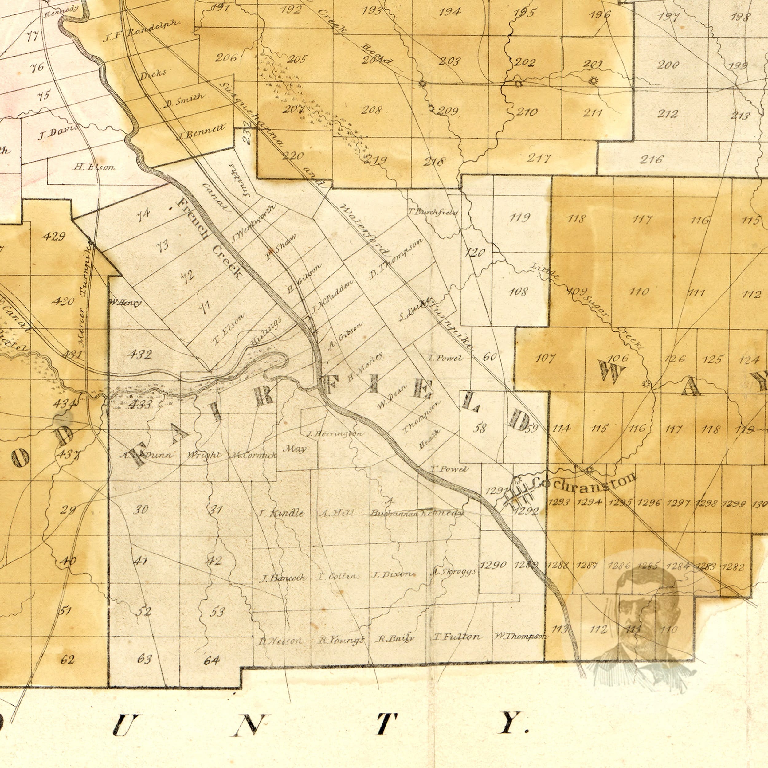 Crawford County Pennsylvania Vintage Map From 1839 Old Etsy