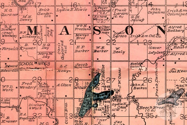 Vintage Murray County Map 1898 Old Map of Murray County Etsy