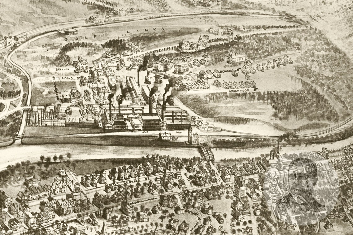 Vintage Naugatuck Map 1906 Old Map of Naugatuck Connecticut Etsy