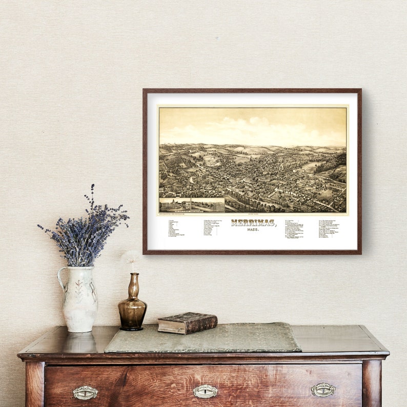 Merrimac Massachusetts Vintage Map From 1889 Old City Map Etsy