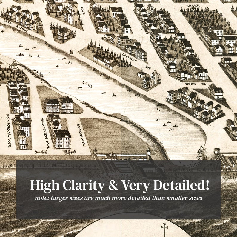Ocean Grove Map 1881 Old Map of Ocean Grove New Jersey Art Etsy Israel