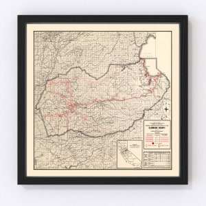 Del Norte County Map 1935, Vintage Del Norte County Map, Old Del Norte County California Art, Wall Art Gift for Del Norte County History Lov