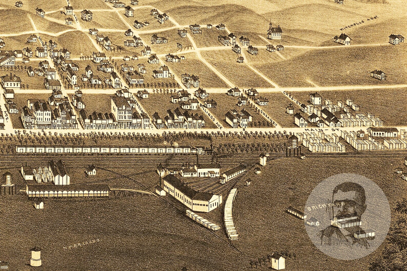 Vintage Mandan Map 1883 Old Map of Mandan North Dakota Etsy