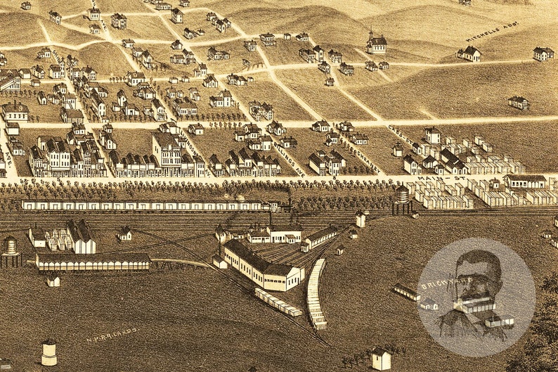 Vintage Mandan Map 1883 Old Map of Mandan North Dakota Etsy