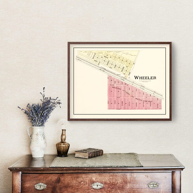 Wheeler Map 1895, Vintage Wheeler Map, Old Wheeler Indiana Art, Wall ...