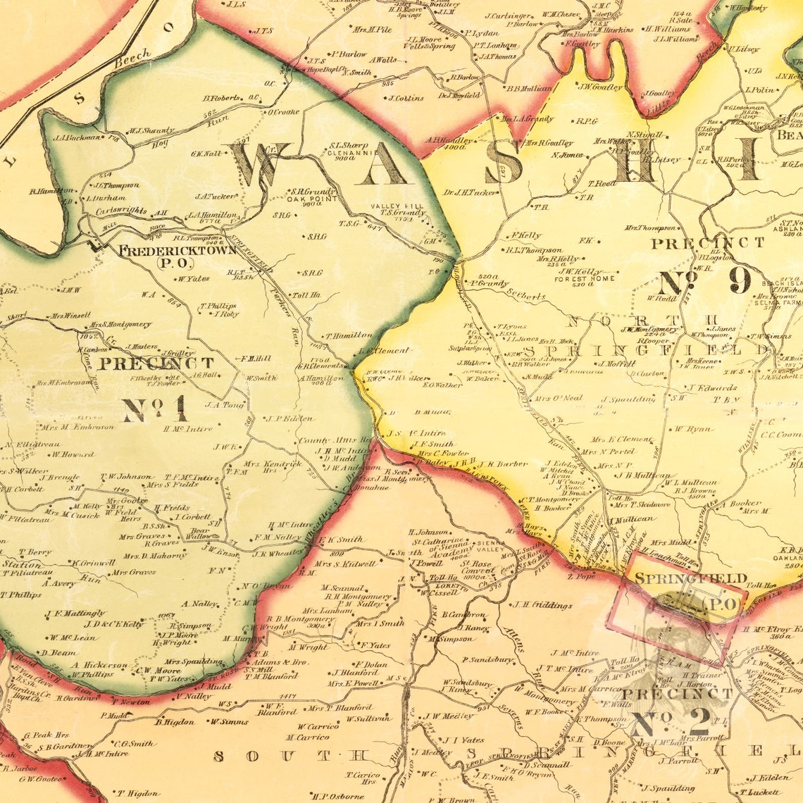 Marion County Kentucky vintage Map from 1877 Old County Map Etsy