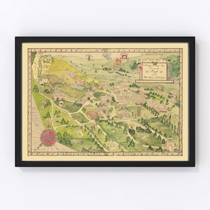 Washington State University Map 1928, Vintage Washington State University Map, Old Washington State University Art, Wall Art Gift for Washin