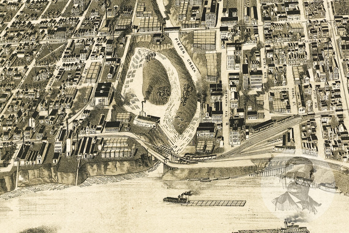 Vintage Evansville Map 1888 Old Map of Evansville Indiana Etsy