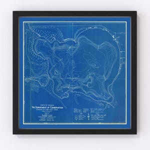 Oliver Lake Map 1925, Vintage Oliver Lake Map, Old Oliver Lake Art, Wall Art Gift for Oliver Lake History Lovers Retro Decor