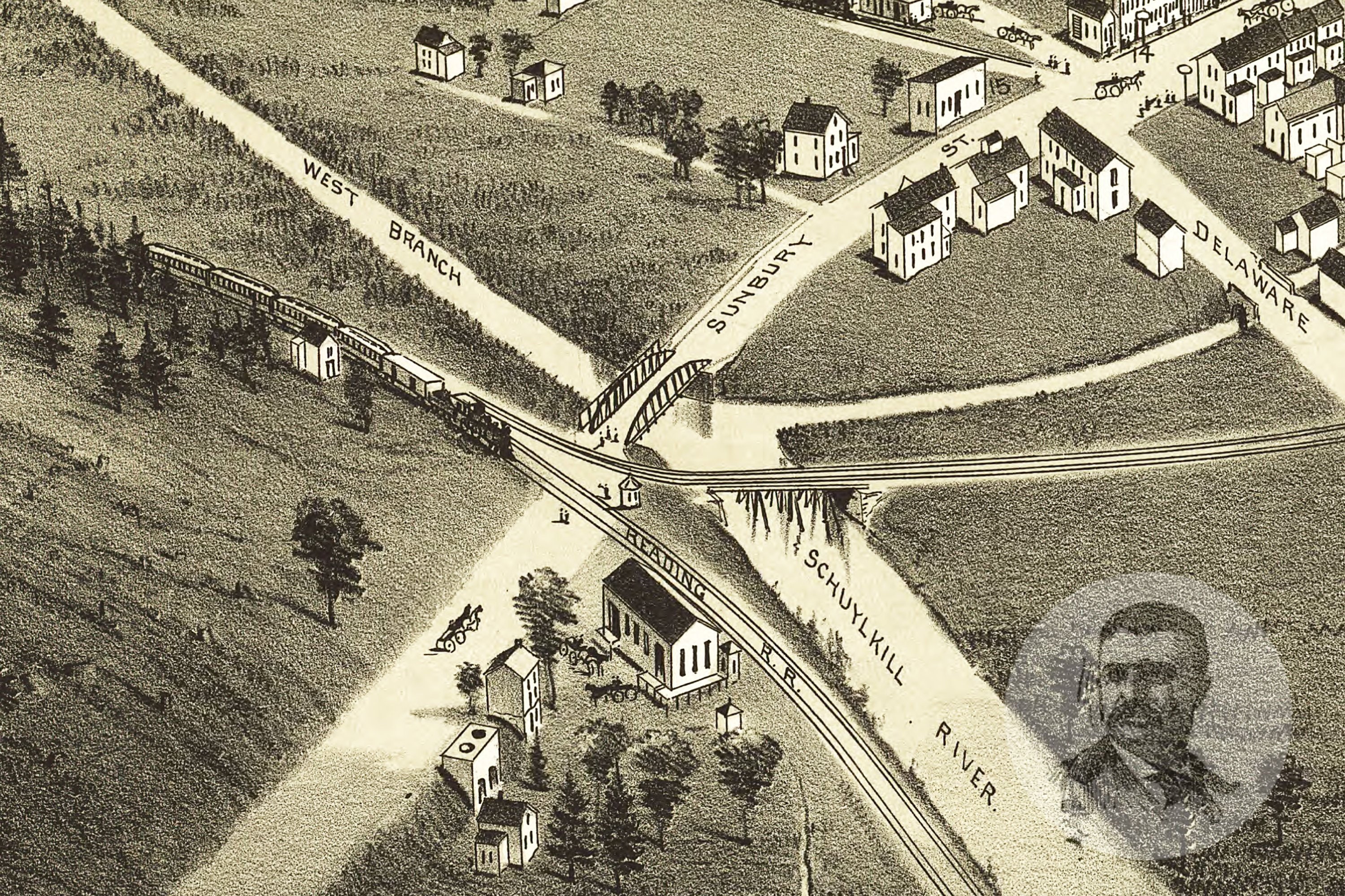 Vintage Minersville Map 1889 Old Map of Minersville Etsy