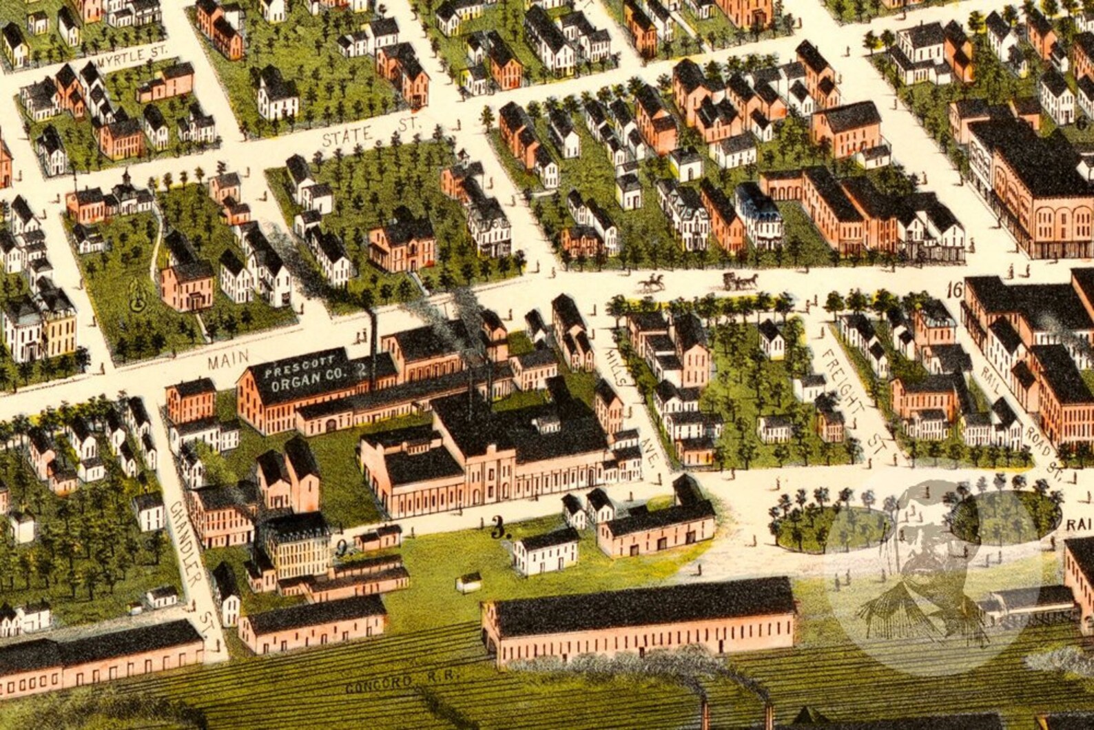 Vintage Concord Map 1875 Old Map of Concord New Hampshire Etsy