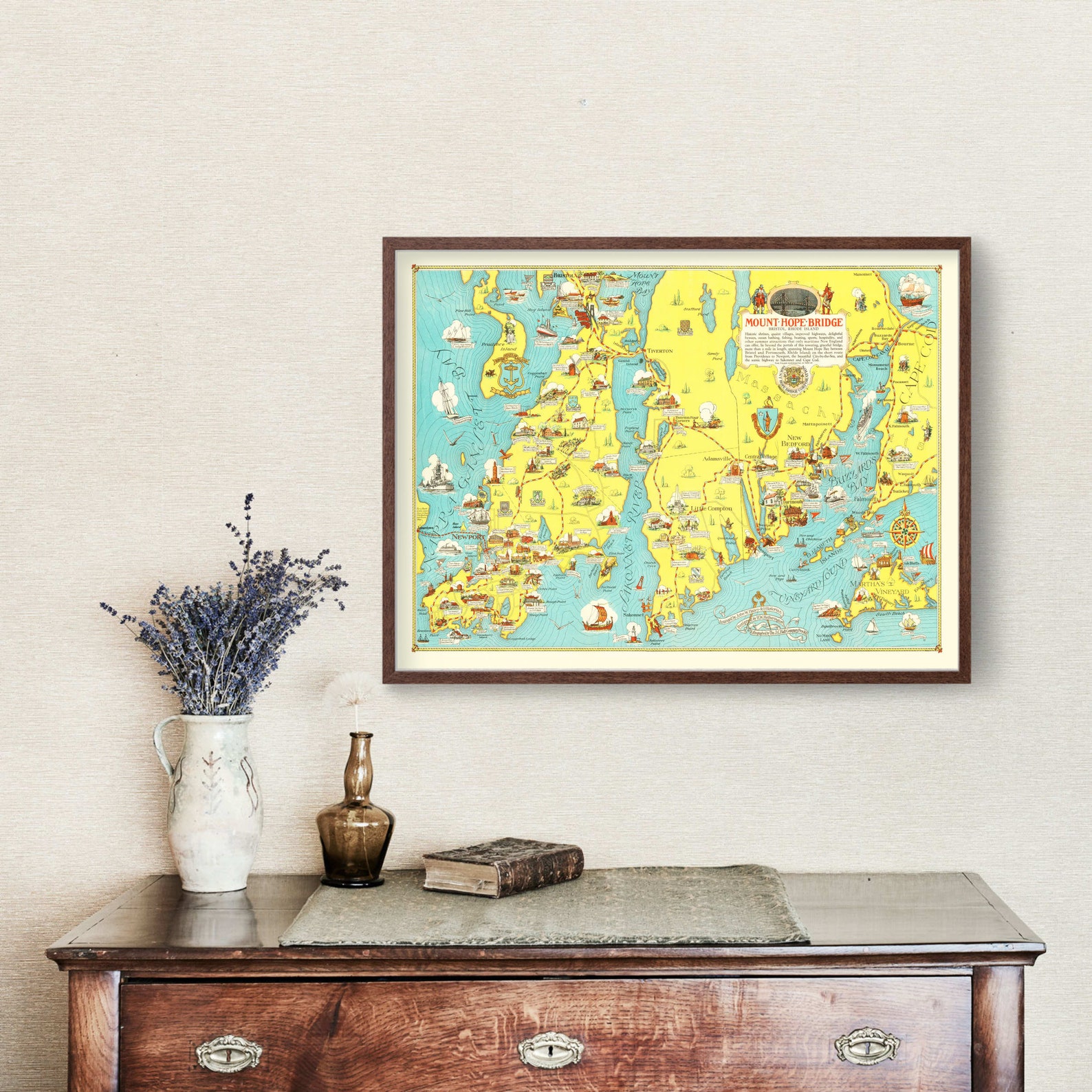 Mount Hope Bridge Map 1933 Old Map of Mount Hope Bridge Etsy