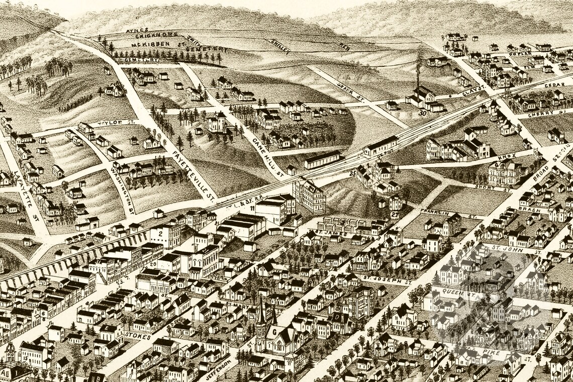 Vintage Van Buren Map 1888 Old Map of Van Buren Arkansas Etsy